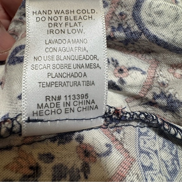 Altar'd State Boho Mini Dress Long Sleeve Flowy Dark Blue Embroidered Women's M - Picture 4 of 6